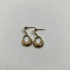 ★ K18ポスト刻印 18金ポスト イエローゴールド ラウンド デザイン ピアス 両耳ピアス  アクセサリー 総重量0.72g  現状品