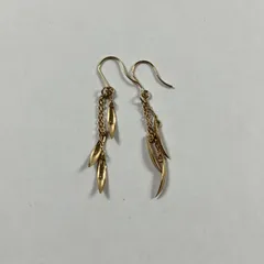 ★ K18ポスト刻印 18金 ゴールド フックピアス 両耳ピアス デザイン アクセサリー 総重量0.56g  現状品
