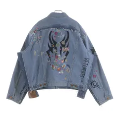 VETEMENTS (ヴェトモン) 18AW TRIBAL STICKER OVERSIZED DENIM JACKET トライバルステッカー オーバーサイズデニムジャケット インディゴ WAH19JA111のサムネイル