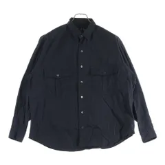 Porter Classic (ポータークラシック) Roll UP DOT SHIRT ロールアップ ドット柄 コットン 長袖シャツ ブラック/ブルーのサムネイル