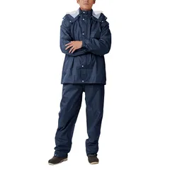 【新品】 Winter Cherry(ウィンターチェリー)レインスーツ 総裏メッシュ アウトドア 作業用 通勤 通学 ディフェンドレインスーツ 3293 ネイビー L 1