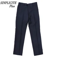 SIMPLICITE Plus シンプリシテプリュス スラックス パンツ S ポリエステル NVY/ネイビー ※裾上げ有