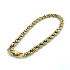 美品 Christian Dior クリスチャンディオール ヴィンテージ ブレスレット ロープチェーン ロゴ 留め具 ゴールドカラー アクセサリー メンズ レディース I7