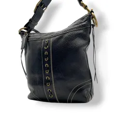 【美品】コーチ COACH ショルダーバッグ レザー 本革 ブラック 黒 ゴールド金具 ロゴ 刻印 チャーム レディース エレガント クラシック カジュアル お出かけ 旅行 通勤 通学 鞄 カバン 高級感 10399 斜め掛け可 ビンテージ感 S79