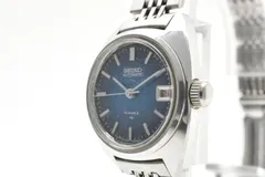 セイコー SEIKO 2205-0050 自動巻 レディース 腕時計 ブルー文字盤 17石 デイト表示 ステンレスケース ステンレスブレス ヴィンテージ