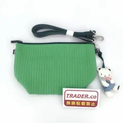 05w20550 ファミリア familiar × ピオヌンナル pionunnal   クマのチャーム付き  ポップ POP ポシェット  グリーン  日本製 レディース  ショルダーバッグ  コットン  【中古品】