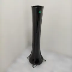 ブラック アートガラス 花瓶 ロングベース 高さ約51.5cm 大型フラワー ブラック アートガラス 花瓶 ロングベース 高さ約51.5cm 大型フラワー