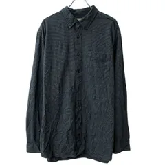 L.L.Bean 長袖 総柄シャツ XL グレー ブラック エルエルビーン ボタンダウン 総柄 千鳥柄 胸ポケット 柄シャツ 長袖シャツ 春物 a804-6196