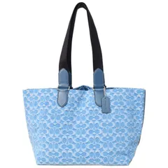 コーチ メンズ バッグ COACH デニム レザー シグネチャー スモール ツアー ダブル ハンドル 2way トートバッグ ハンドバッグ デニム CDF24