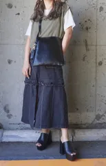 2way Switching Black Denim Skirtのサムネイル