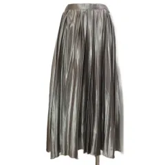 スピック&スパン Spick&Span DESIGN By S&S TEAM 18SS サテンスカート ロング プリーツ 18-060-200-4000-3-0 38 M相当 カーキ チュール欠損 /X