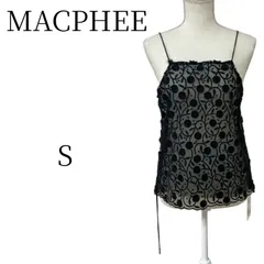 マカフィー トゥモローランド 刺繍チュール キャミソール ブラウス 黒 36 MACPHEE TOMORROWLAND フラワーモチーフ レース 透け感 シアー レイヤード 重ね着 トップス レディース 春夏秋のサムネイル