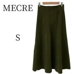 MECRE メクル フェイクスエードジップデザインスカート ロング マキシ丈 カーキ S レディース 裾ファスナー スリット 調整可能 モード カジュアル 秋冬 人工皮革