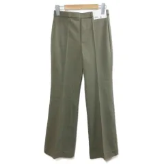 ユニクロ UNIQLO タグ付き 22SS イージーフレアパンツ クリースステッチ ストレッチ ウエストゴム オリーブ 221-452124 /X