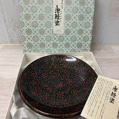 けろよんこ様専用【津軽塗】箱付き 菓子器 皿 大皿 唐塗 美品 漆塗り