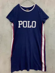 POLO RALPH LAUREN ポロ ラルフローレン 半袖 ロゴプリント Tシャツ ワンピース sizeM(165/92A)/ネイビー ■◆ レディース