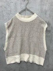 美品 green label relaxing グリーンレーベルリラクシング 3618-105-0466 ニット ベスト size表記なし/ベージュ ■■ レディース