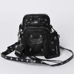 BALENCIAGA バレンシアガ ルカゴール ショルダーバッグ メンズバッグ 742015 ブラック シルバー金具 美品 中古 4a000733