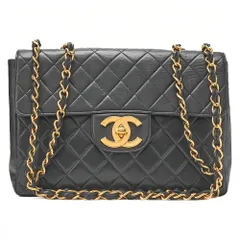 CHANEL シャネル チェーンショルダーバッグ ココマーク デカマトラッセ 30cm  シングルフラップ ラムスキン 黒 （ゴールド金具） レディース バッグ レディース【中古】【送料無料】