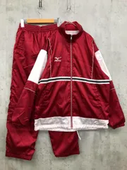 MIZUNO ミズノ トラックジャケット トレーニングパンツ セットアップ sizeM/レッド×ホワイト ■■ メンズ