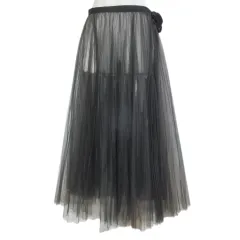 ロイスクレヨン Lois CRAYON チュールラップスカート ロング 黒 ブラック /X