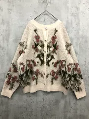 LARUTA ラルータ 3042050250 前後2way 花柄ジャガードシャギー2way ニット セーター sizeF/アイボリー ■◇ レディース