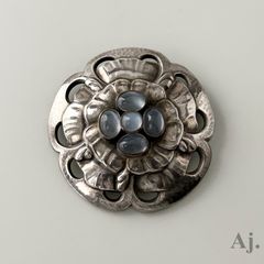 ジョージジェンセン 159 ムーンストーン ブローチ GEORG JENSEN - メルカリ