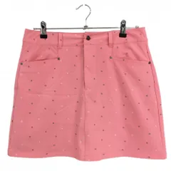 【超美品】フットジョイ スカート 蛍光ピンク×グレー ロゴ総柄 内側インナーパンツ ストレッチ レディース XL ゴルフウェア FootJoy