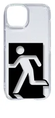 【新品未使用】iPhone15 アイフォン15 クリア ハードケース 非常口（ブラック） スマホケース スマホ 携帯ケース クリアケース