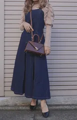 2type Strap Box Pleats Demim Long Onepieceのサムネイル