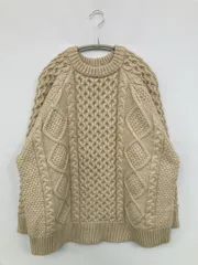 SELECT MOCA セレクトモカ ニット/セーター F ベージュ ナイロン 無地 ミドル丈 クルーネック(丸首) 長袖