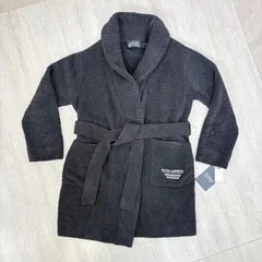 ジェラートピケ オム gelato pique HOMME ジョエルロブション JOEL ROBUCHON ルームウェア 部屋着 ガウン カーディガン メンズ レディース ユニセックス 黒 ブラック タグ付き