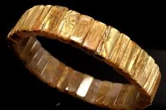 【１点物】整列金針の輝き！ ゴールドタイチンルチルクォーツ　4-6x13mm　バングル パワーストーン 天然石 _MC8675