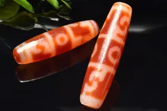 お守りに 赤瑪瑙天珠　49-50x13-14mm　三眼蓮師天珠 ビーズ 1個売り パワーストーン 天然石 _PRG2492-7