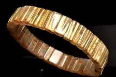 【１点物】整列金針の輝き！ ゴールドタイチンルチルクォーツ　5-5.5x11mm　バングル パワーストーン 天然石 _MC8671