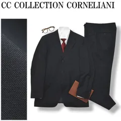 イタリア製 CCコレクション コルネリアーニ CC COLLECTION CORNELIANI シングル 3B ブラックスーツ セットアップ 上下 テーラードジャケット スラックスパンツ 春夏 46 メンズのサムネイル