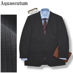 アクアスキュータム Aquascutum シャドーストライプ柄 シングル 2B テーラードジャケット ブレザー 春夏 ビジネス カジュアル 94AB4 ダークグレー メンズ
