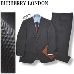 バーバリー ロンドン BURBERRY LONDON モヘヤ混ウール ピンストライプ柄 シングル 2B スーツ セットアップ 上下 テーラードジャケット スラックスパンツ 春夏 BB5 グレー メンズのサムネイル