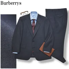 90s バーバリー Burberrys シャドーストライプ柄 シングル 2B スーツ セットアップ 上下 テーラードジャケット スラックスパンツ 春夏 BE5 グレーネイビー メンズ