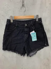 新品 ROXY ロキシー RBS242008 フリンジ ショート デニムパンツ sizeL/黒 ■■ レディース