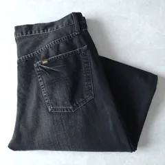 ■古着 Lois ロイス ブラックジーンズ デニムパンツ ワイドストレート 黒 ユーロ/スペイン発老舗デニムブランド 実寸W36L33【L6045】