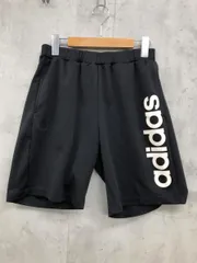 adidas アディダス プリント 刺繍 ハーフ パンツ size表記なし/黒 ■■ メンズ