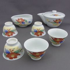 九谷焼 九谷章山作 急須 湯呑み 2点 茶器セット 金彩 豪華 花柄 ゴールド 九谷焼 九谷章山作 急須 湯呑み 2点 茶器セット 金彩 豪華 花柄