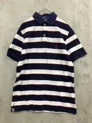 POLO RALPH LAUREN ポロ ラルフローレン ボーダー ポニー刺 カスタムスリムフィット ポロシャツ sizeSP 170/92A/ネイビー/ホワイト ■◆ メンズ