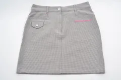 中古 レディース マンシングウェア Munsing wear スカート 11号 茶色 ブラウン ストレッチ 秋冬 千鳥格子のサムネイル