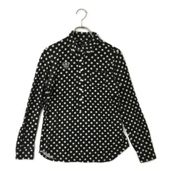 中古 レディース パーリーゲイツ PEARLY GATES 長袖ポロシャツ 1(M) 黒×白 ボタンダウン ドット 水玉