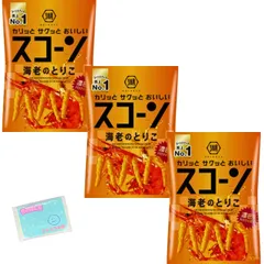 Ｍｏｎｏｌｏｇ Sｔｙｌｅ スコーン 海老のとりこ 70g ×3袋セット ★スラスラ本舗オリジナルポケットティッシュ付き★ のサムネイル