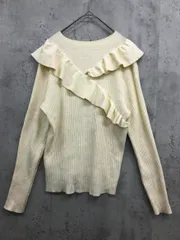 N. Natural Beauty Basic エヌナチュラルビューティーベーシック クロスフリル ニット セーター sizeM/オフホワイト ■■ レディース