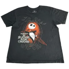 Disney ディズニー ナイトメアー・ビフォア・クリスマス 半袖Ｔシャツ アニメ ムービー ブラック(メンズ L)中古 古着 Y0012