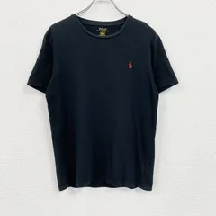 POLO RALPH LAUREN　ラルフローレン　半袖Tシャツ　刺繍ロゴ　ワンポイント　シングルステッチ　黒　ブラック　Mサイズ　古着